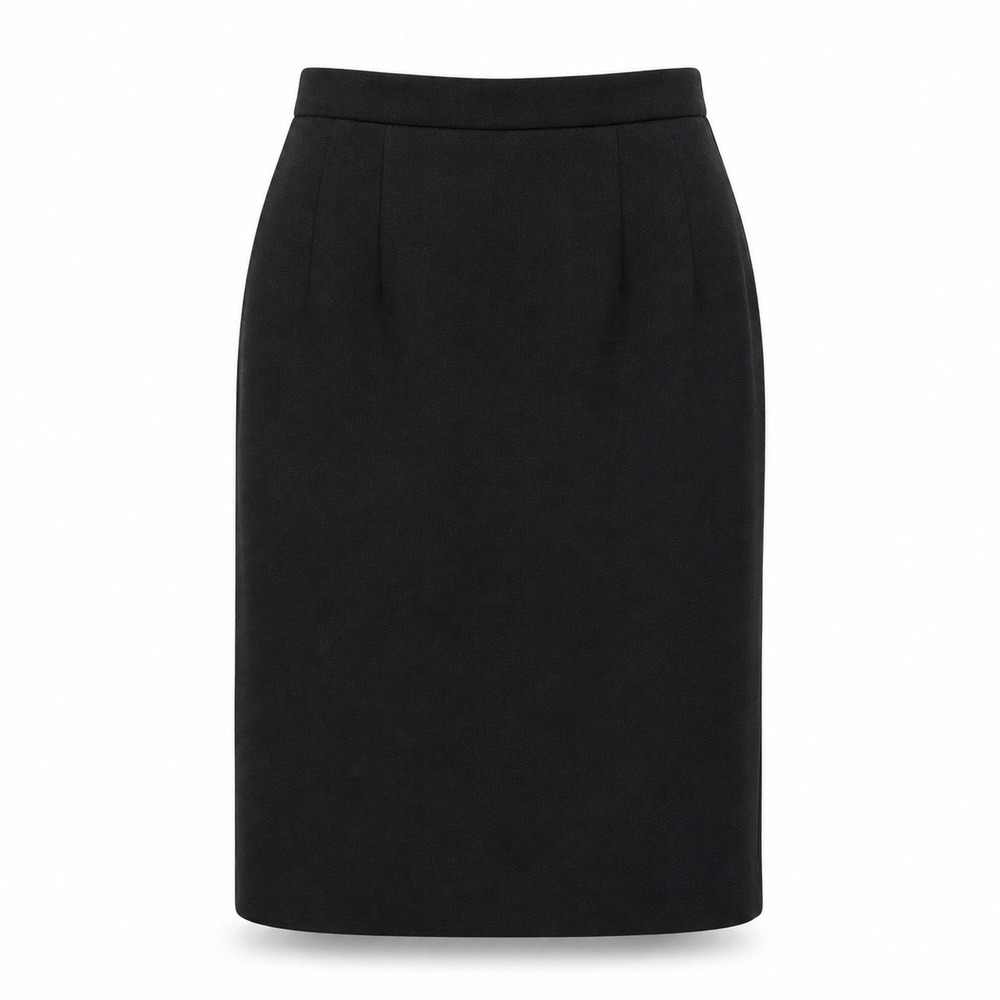 Nathaniel Stone Pencil Skirt 24 Black Wool 90s Minimalist CBK Style Sleek Career